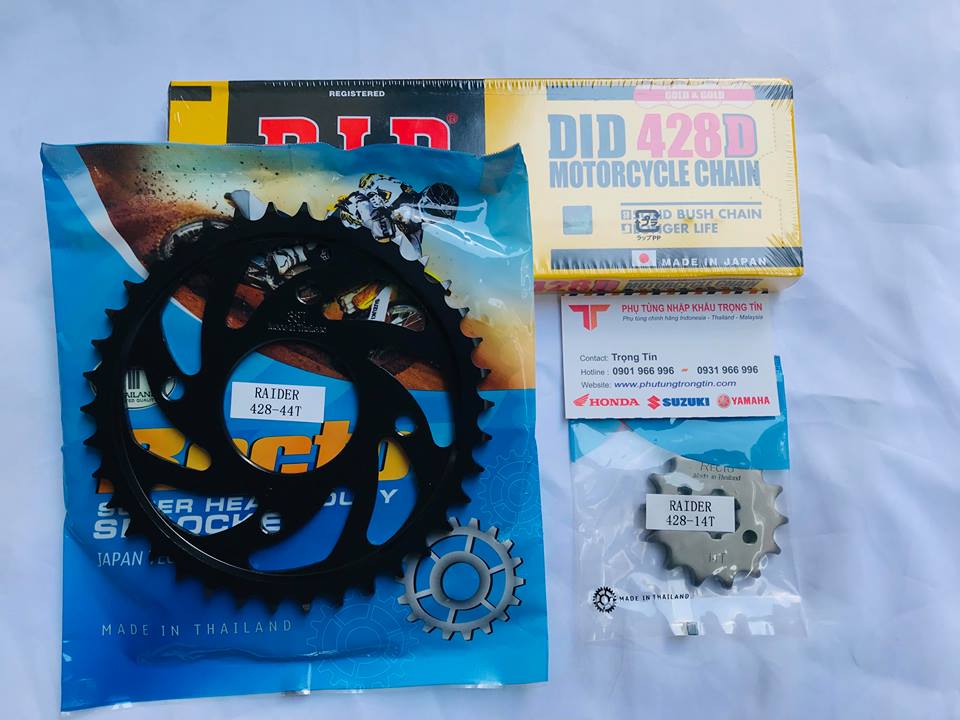 Full bộ Nhông sên dĩa DID 9ly 428D chính hãng Dĩa Recto Suzuki Satria - Ảnh 3