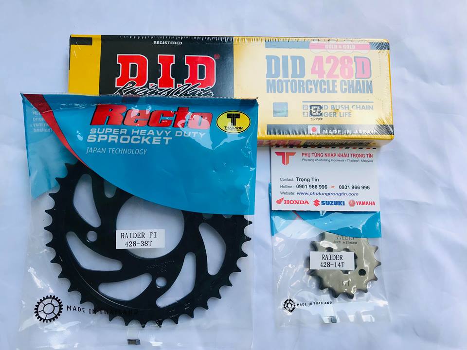 Full bộ Nhông sên dĩa DID 9ly 428D chính hãng Dĩa Recto Suzuki Satria - Ảnh 4